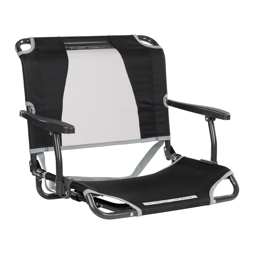 Bleacher-Friendly Big Comfort Stadium Chair with Armrests - Choice 465 - Bleacher-Friendly Stadium Chair with Back Support - Black