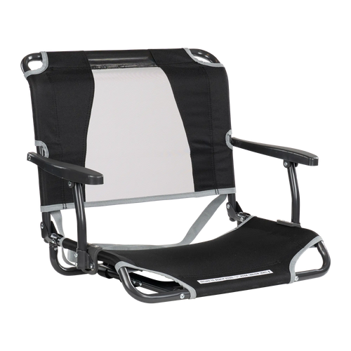 Bleacher-Friendly Big Comfort Stadium Chair with Armrests - Choice 465 - Bleacher-Friendly Stadium Chair with Back Support - Black