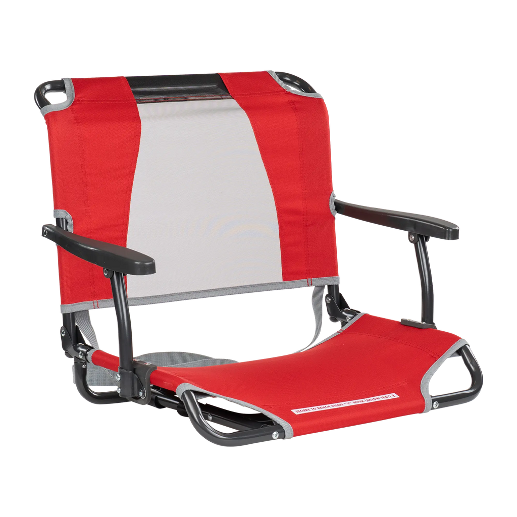 Bleacher-Friendly Big Comfort Stadium Chair with Armrests - Choice 465 - Bleacher-Friendly Stadium Chair with Back Support - Red