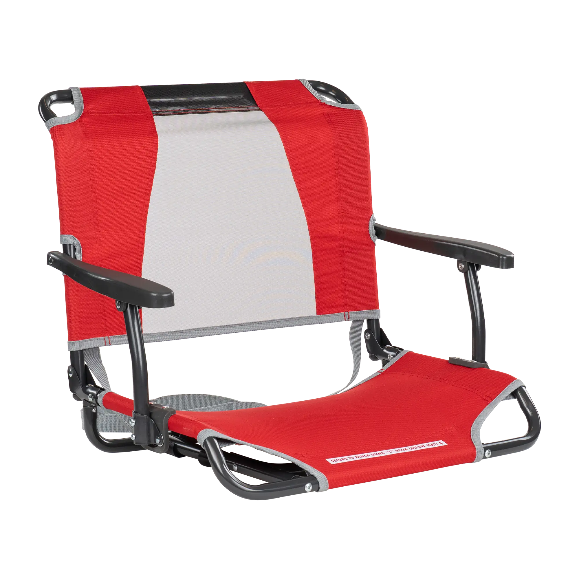 Bleacher-Friendly Big Comfort Stadium Chair with Armrests - Choice 465 - Bleacher-Friendly Stadium Chair with Back Support - Red