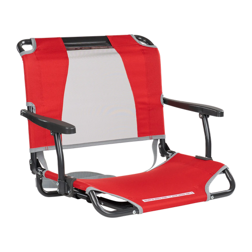 Bleacher-Friendly Big Comfort Stadium Chair with Armrests - Choice 465 - Bleacher-Friendly Stadium Chair with Back Support - Red