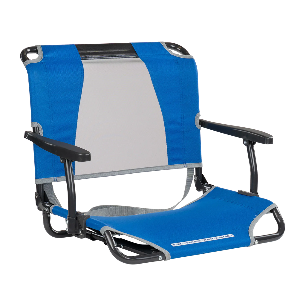 Bleacher-Friendly Big Comfort Stadium Chair with Armrests - Choice 465 - Bleacher-Friendly Stadium Chair with Back Support - Royal Blue