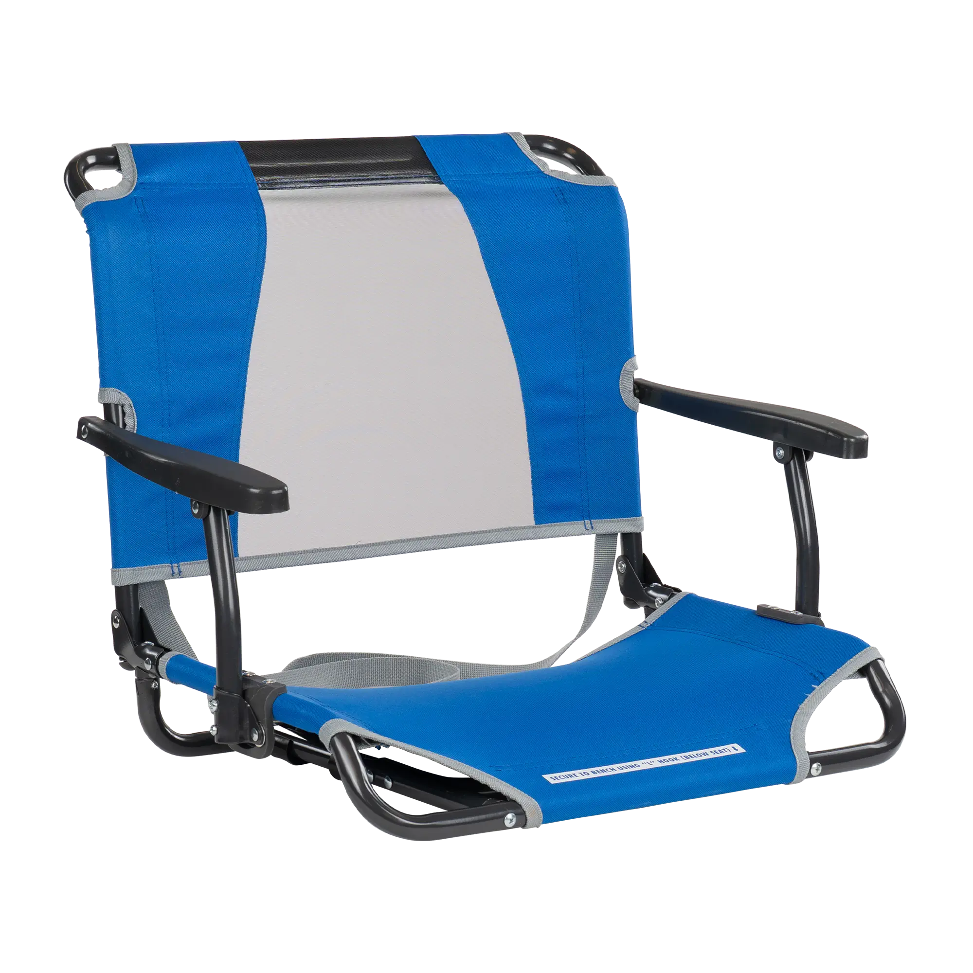 Bleacher-Friendly Big Comfort Stadium Chair with Armrests - Choice 465 - Bleacher-Friendly Stadium Chair with Back Support - Royal Blue