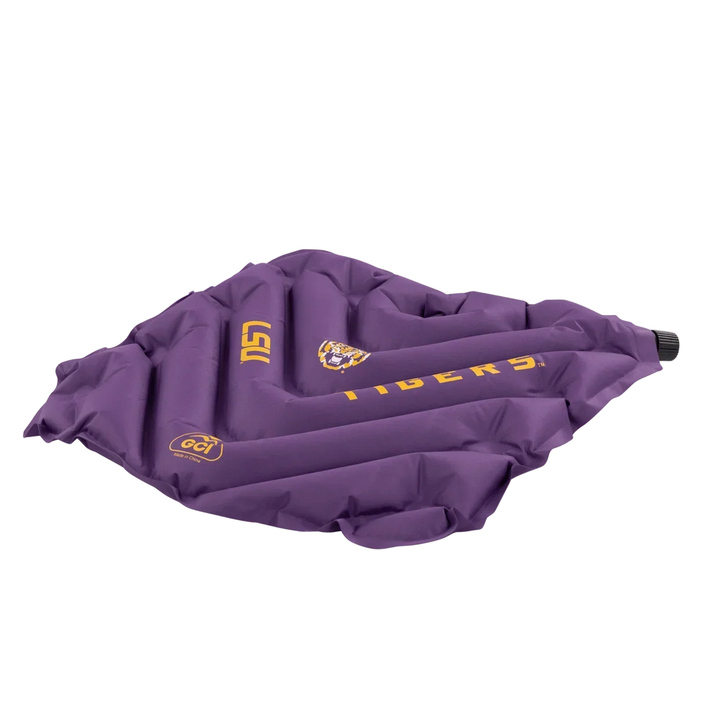 Bleacher-Friendly College V Seat Inflatable Stadium Cushion - LSU Tigers - Choice 762 - Lightweight Folding Bleacher Chair with Cushioning Detail