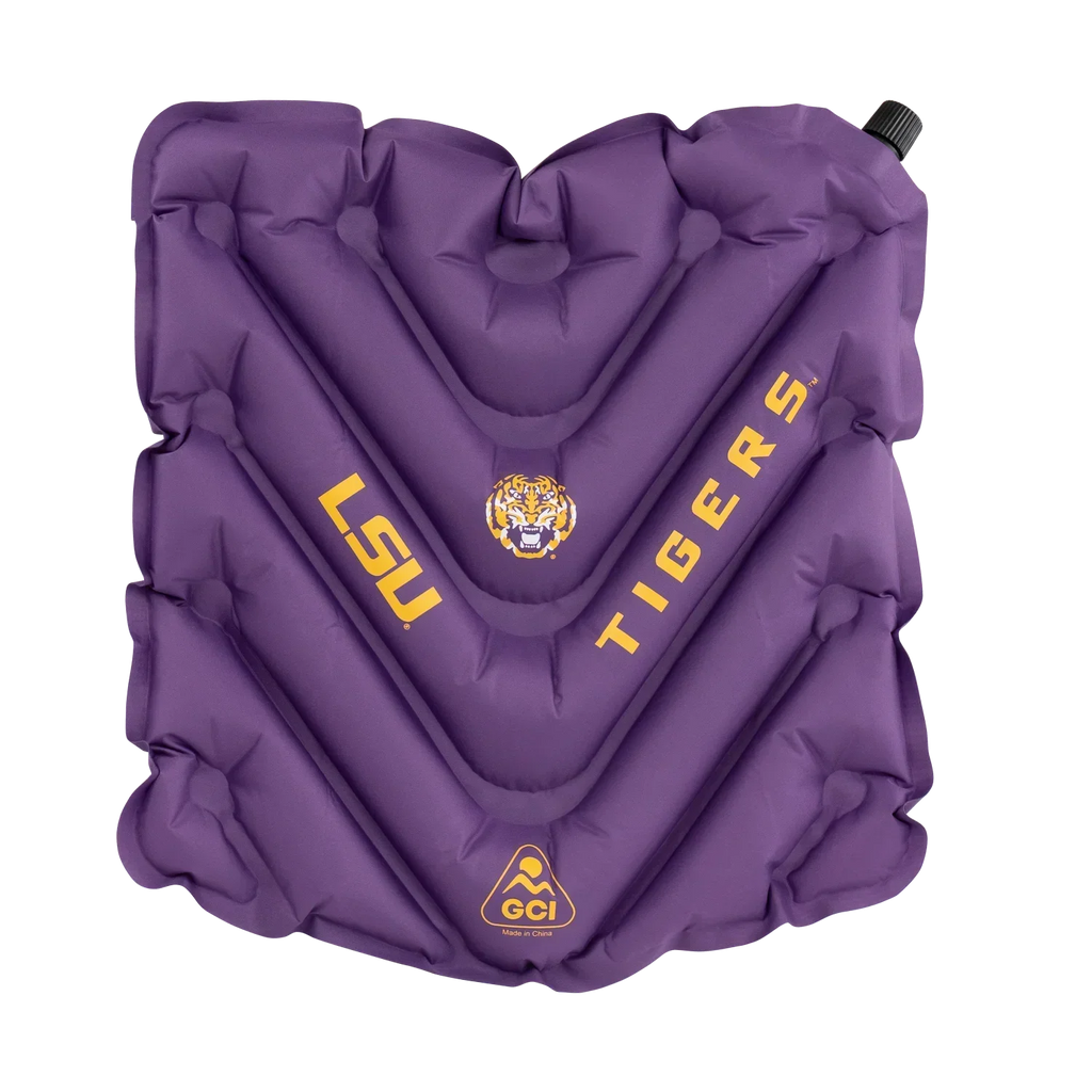 Bleacher-Friendly College V Seat Inflatable Stadium Cushion - LSU Tigers - Choice 762 - Lightweight Folding Bleacher Chair with Cushioning - Default Title