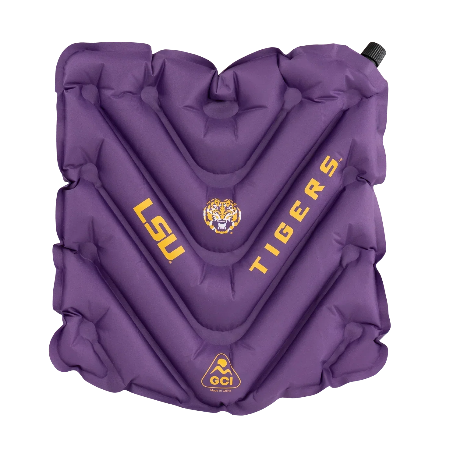 Bleacher-Friendly College V Seat Inflatable Stadium Cushion - LSU Tigers - Choice 762 - Lightweight Folding Bleacher Chair with Cushioning - Default Title