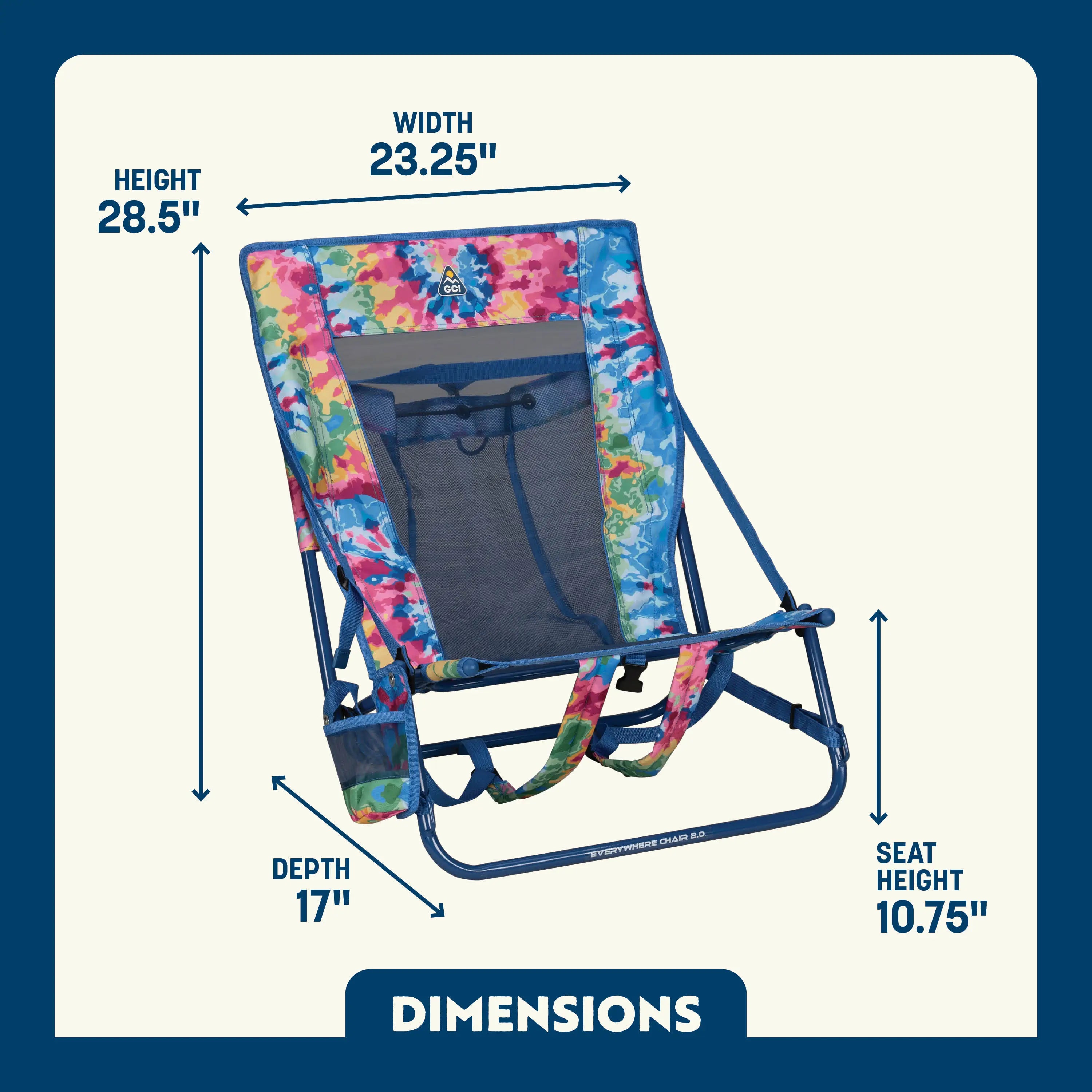 Reclining Beach Everywhere Chair 2 - Choice 656 - Multi-Position Outdoor Beach Chair with Pillow Detail