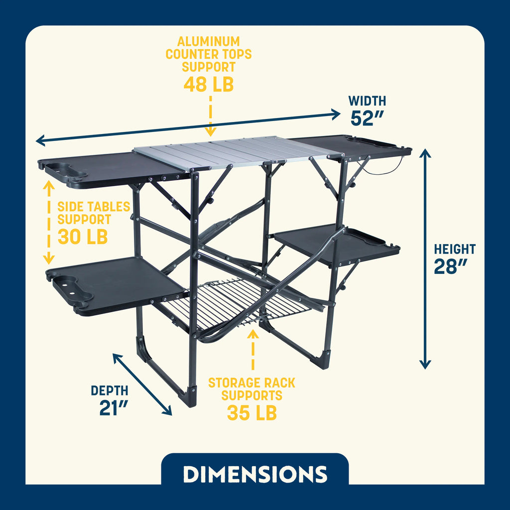 Stainless Steel BBQ Slim-Fold Cook Station - Choice 575 - Heat-Resistant Over-Fire Grill Rack for Camping Detail