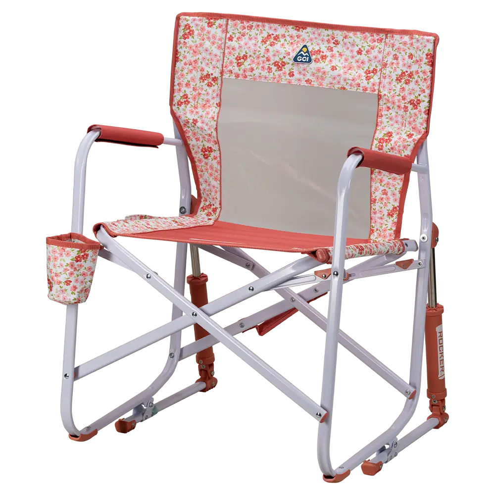 Luxury Camp Freestyle Rocker - Choice 711 - Heavy-Duty Kickback Rocker with Beverage Holder Detail