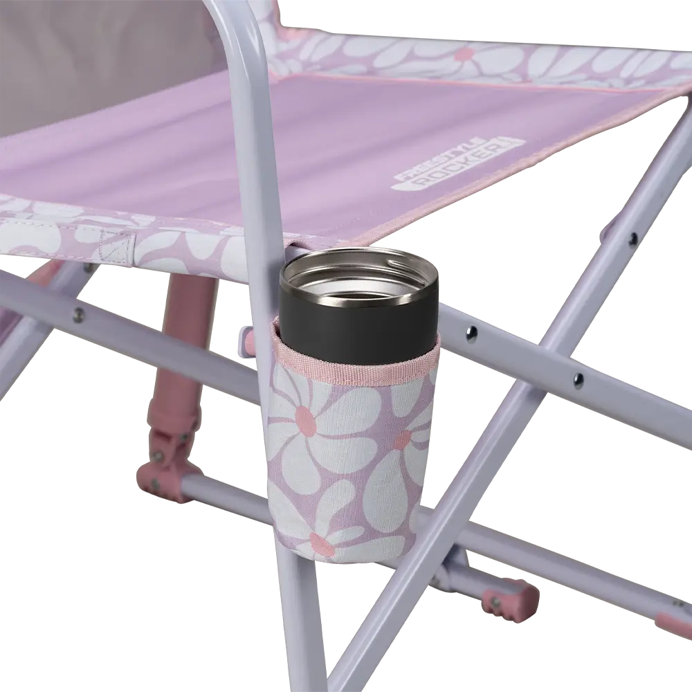 Luxury Camp Freestyle Rocker - Choice 711 - Heavy-Duty Kickback Rocker with Beverage Holder Detail