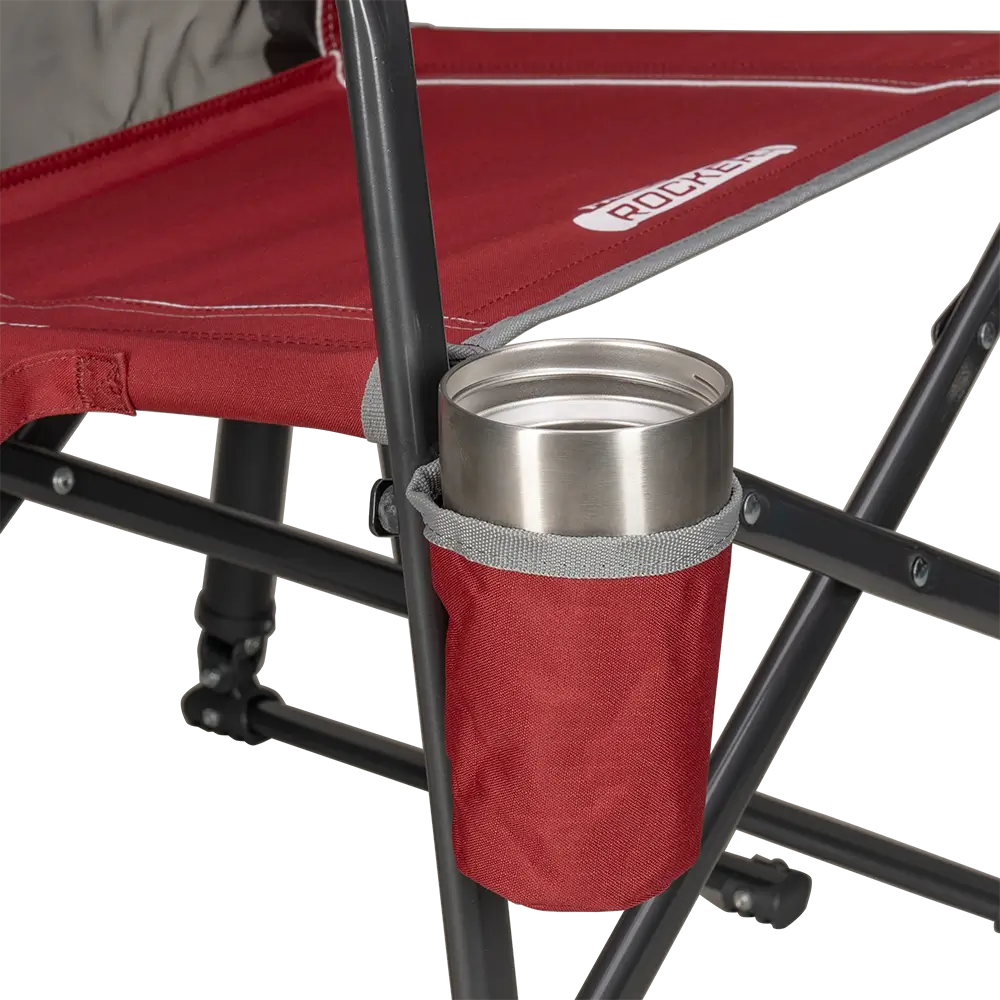 Luxury Camp Freestyle Rocker - Choice 711 - Heavy-Duty Kickback Rocker with Beverage Holder Detail