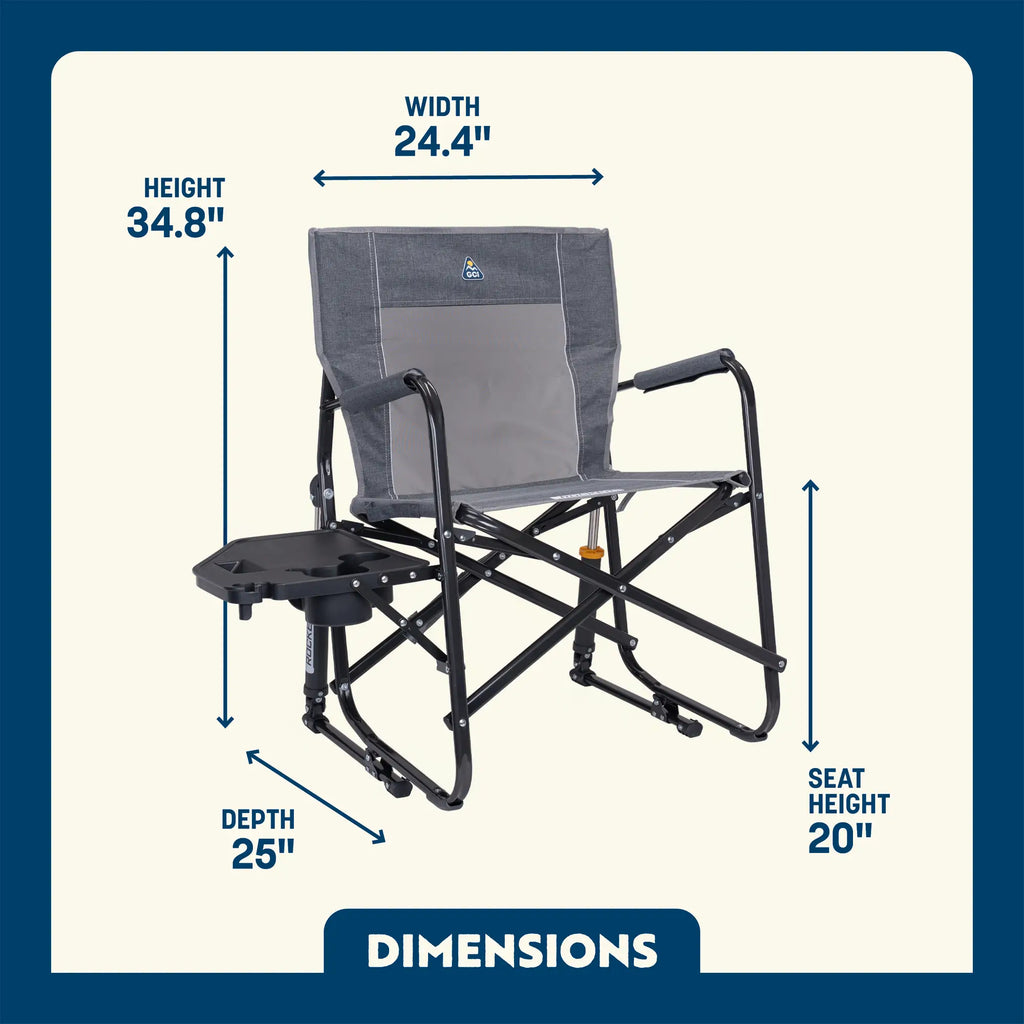 Luxury Camp Freestyle Rocker with Side Table - Choice 853 - Freestyle Rocker Portable Outdoor Folding Chair Detail