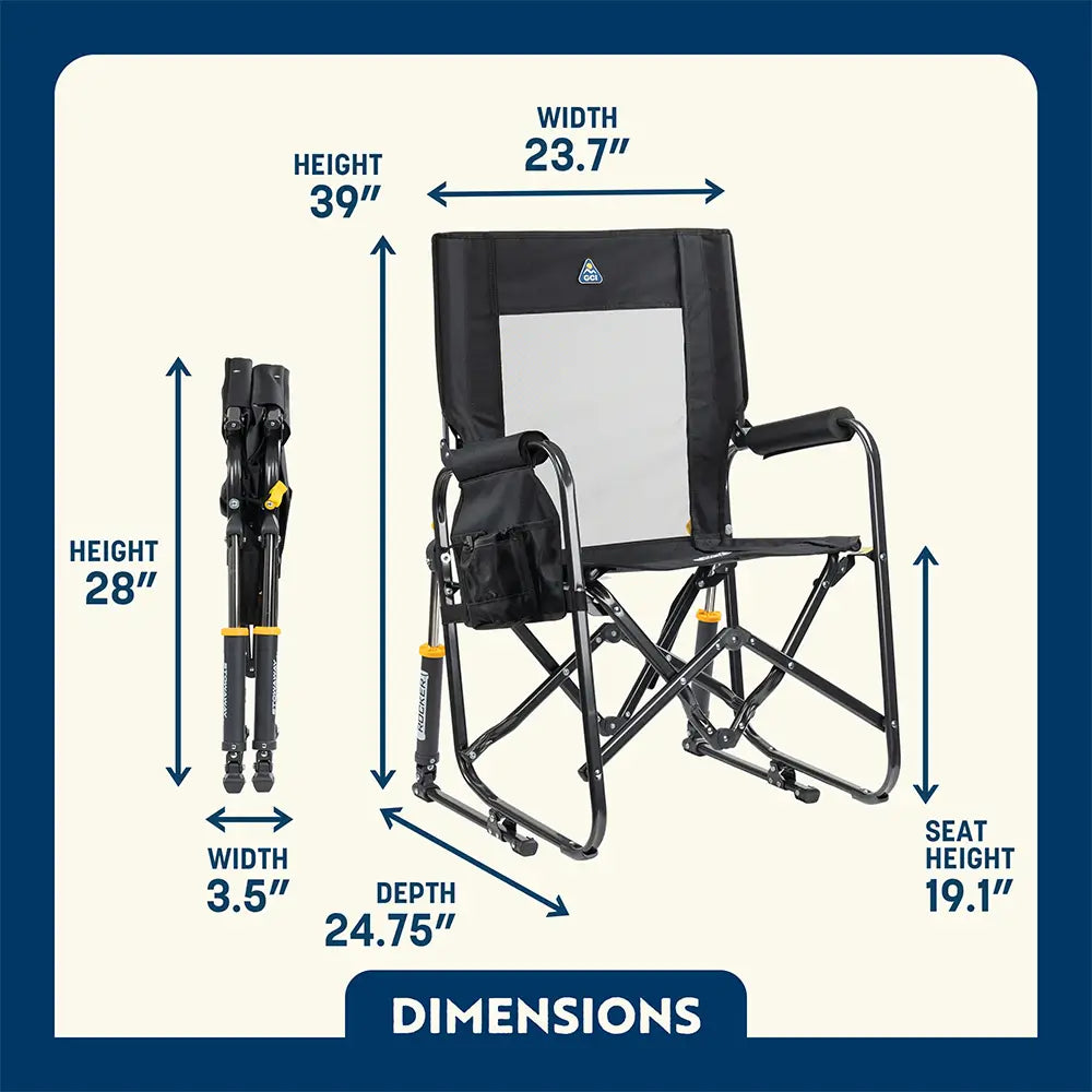 Premium All-Weather Stowaway Rocker - Choice 794 - Patented Spring-Action Rocking Chair for Camping Detail