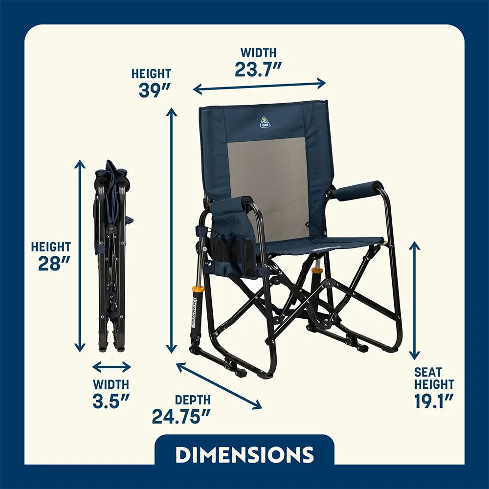 Premium All-Weather Stowaway Rocker - Choice 794 - Patented Spring-Action Rocking Chair for Camping Detail