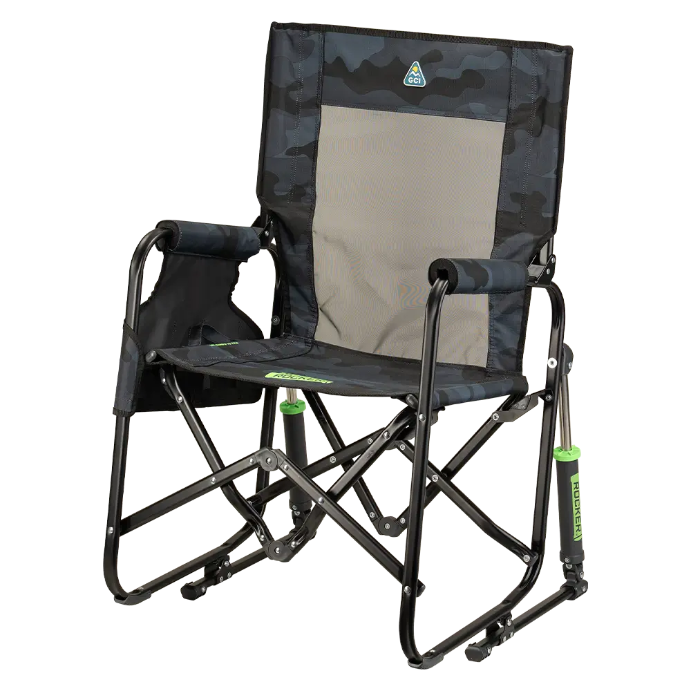 Premium All-Weather Stowaway Rocker - Choice 794 - Patented Spring-Action Rocking Chair for Camping Detail
