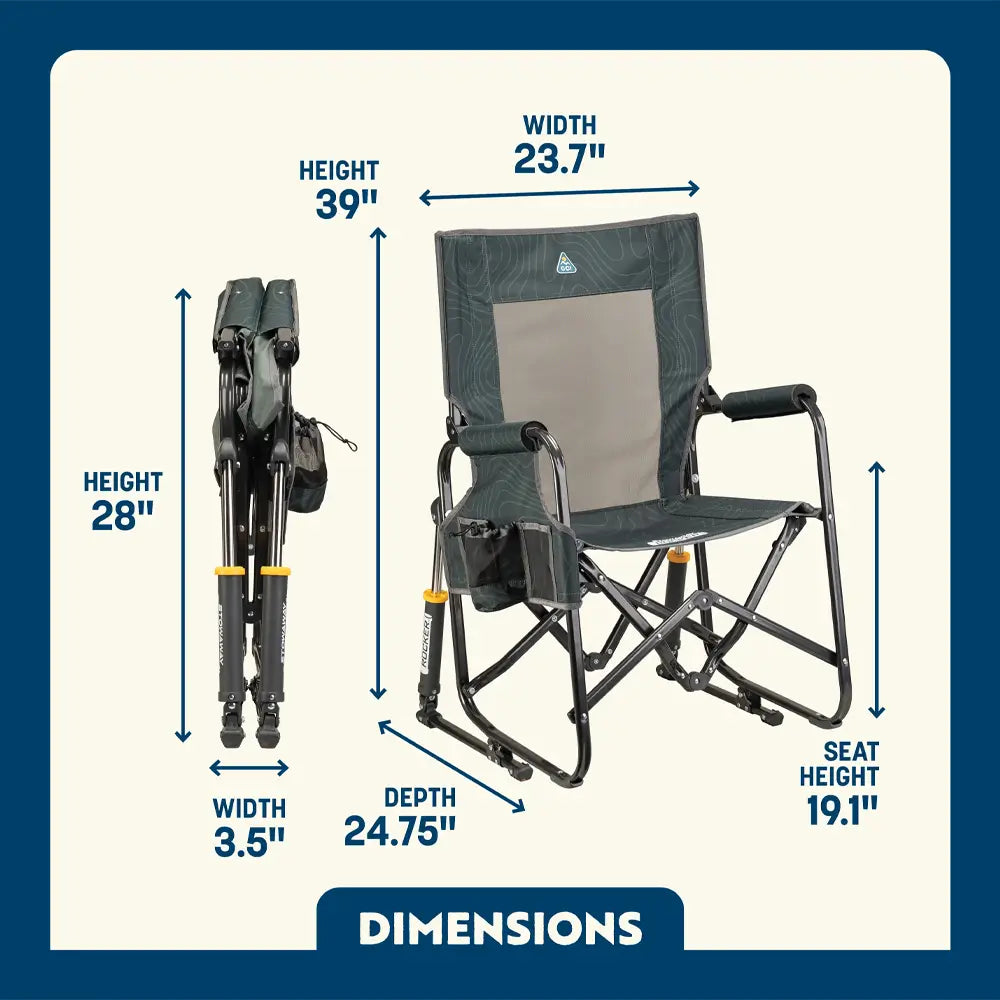 Premium All-Weather Stowaway Rocker - Choice 794 - Patented Spring-Action Rocking Chair for Camping Detail
