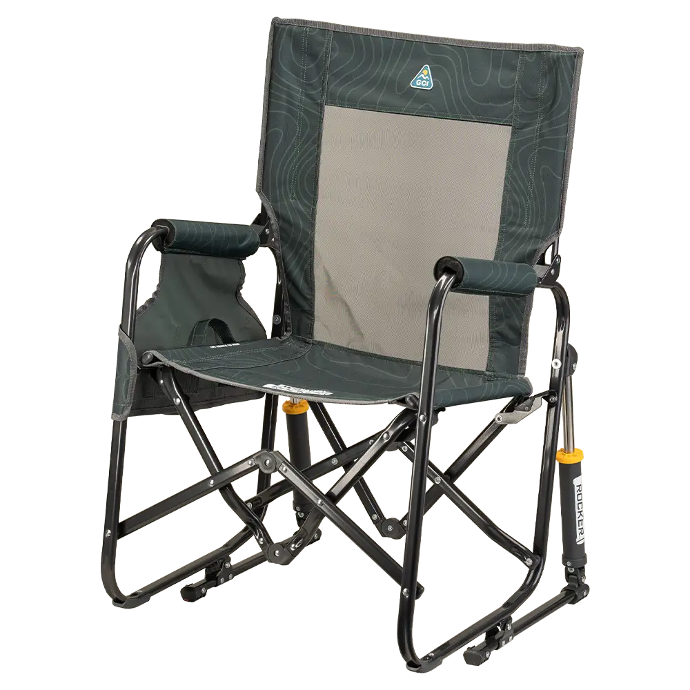 Premium All-Weather Stowaway Rocker - Choice 794 - Patented Spring-Action Rocking Chair for Camping Detail