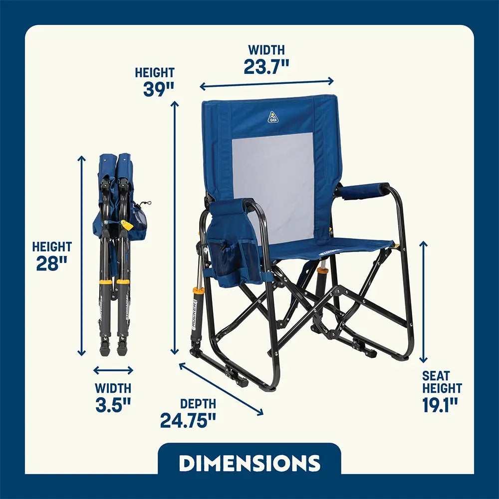 Premium All-Weather Stowaway Rocker - Choice 794 - Patented Spring-Action Rocking Chair for Camping Detail