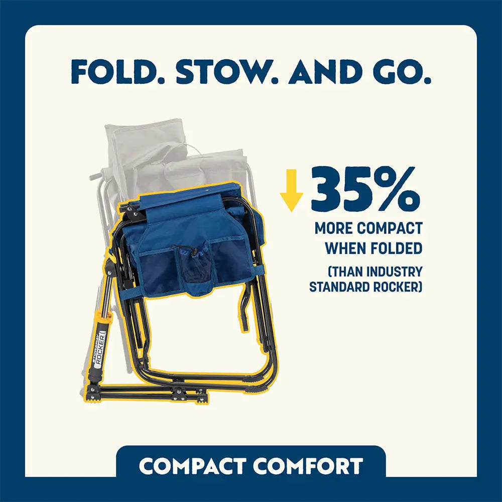 Premium All-Weather Stowaway Rocker - Choice 794 - Patented Spring-Action Rocking Chair for Camping Detail