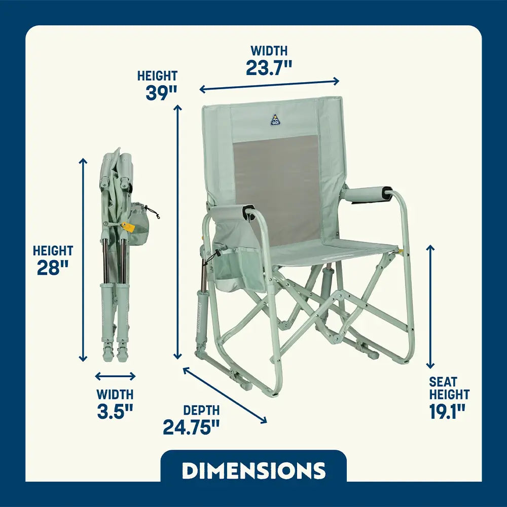 Premium All-Weather Stowaway Rocker - Choice 794 - Patented Spring-Action Rocking Chair for Camping Detail