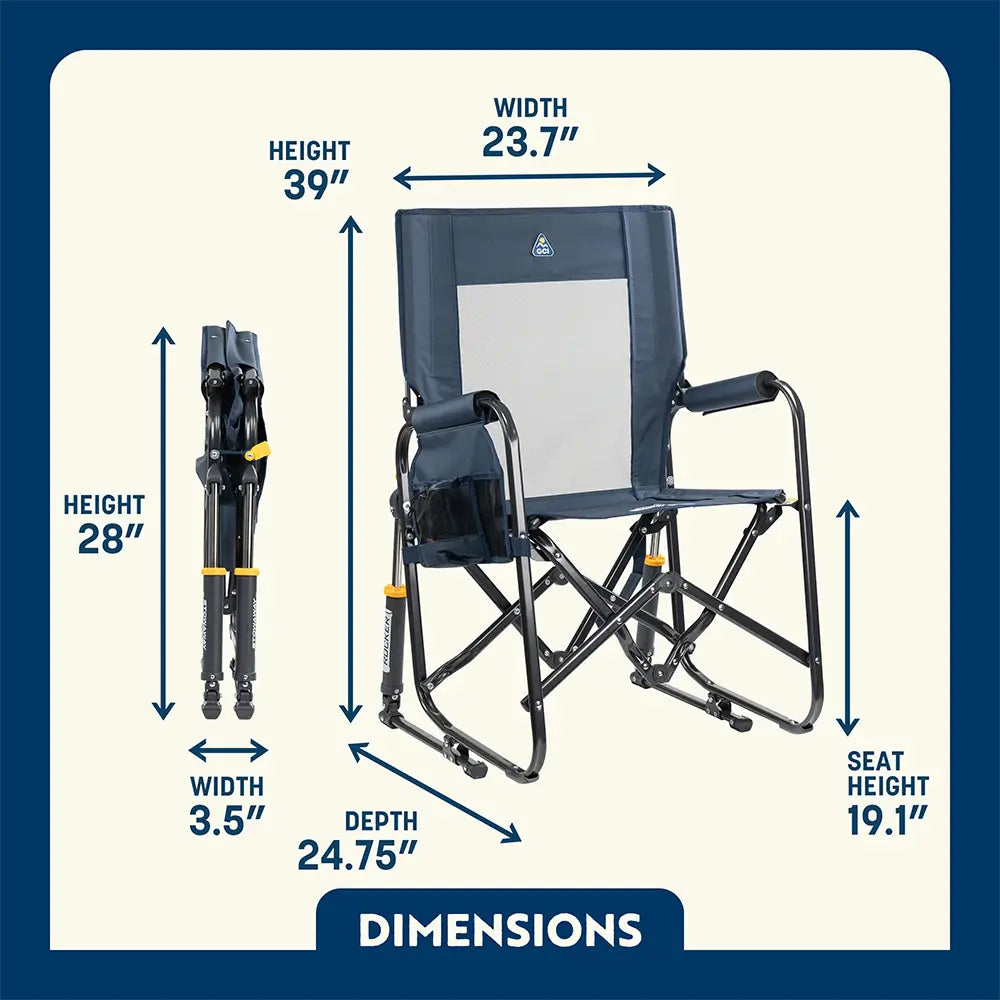 Premium All-Weather Stowaway Rocker - Choice 794 - Patented Spring-Action Rocking Chair for Camping Detail