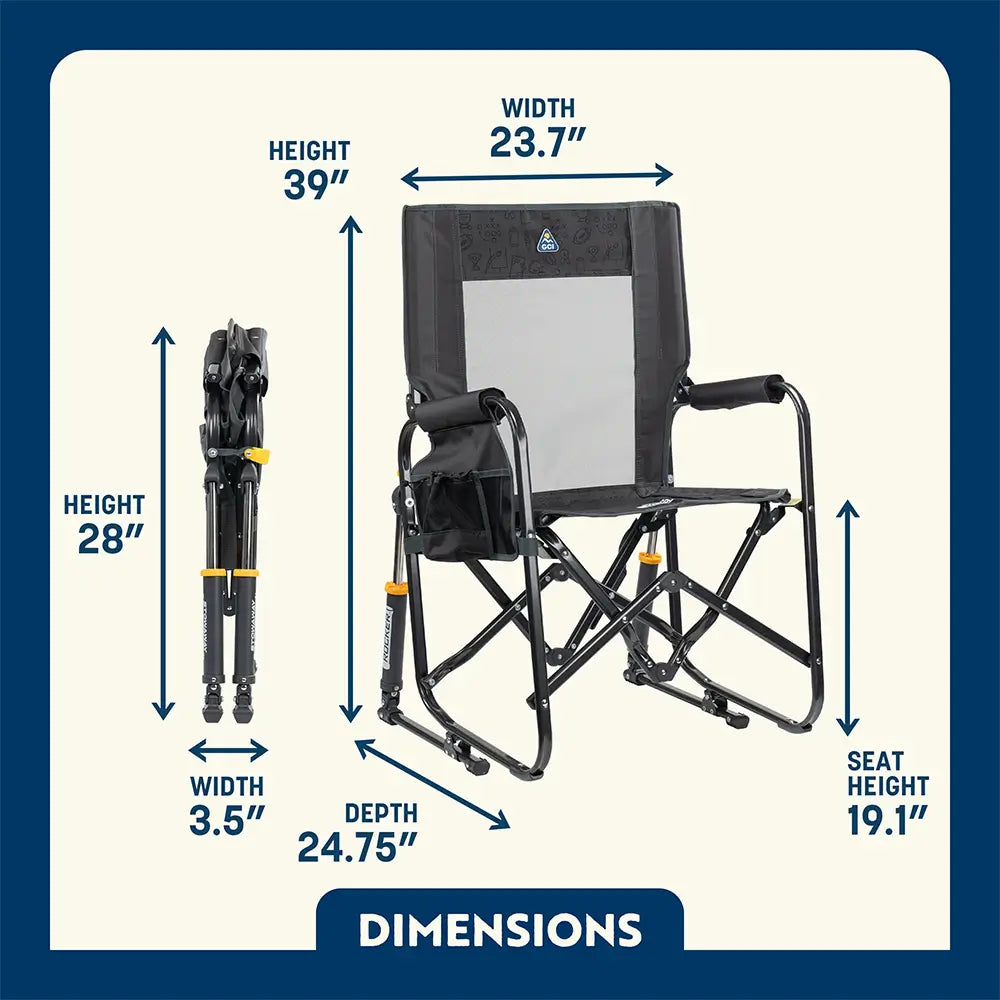 Premium All-Weather Stowaway Rocker - Choice 794 - Patented Spring-Action Rocking Chair for Camping Detail