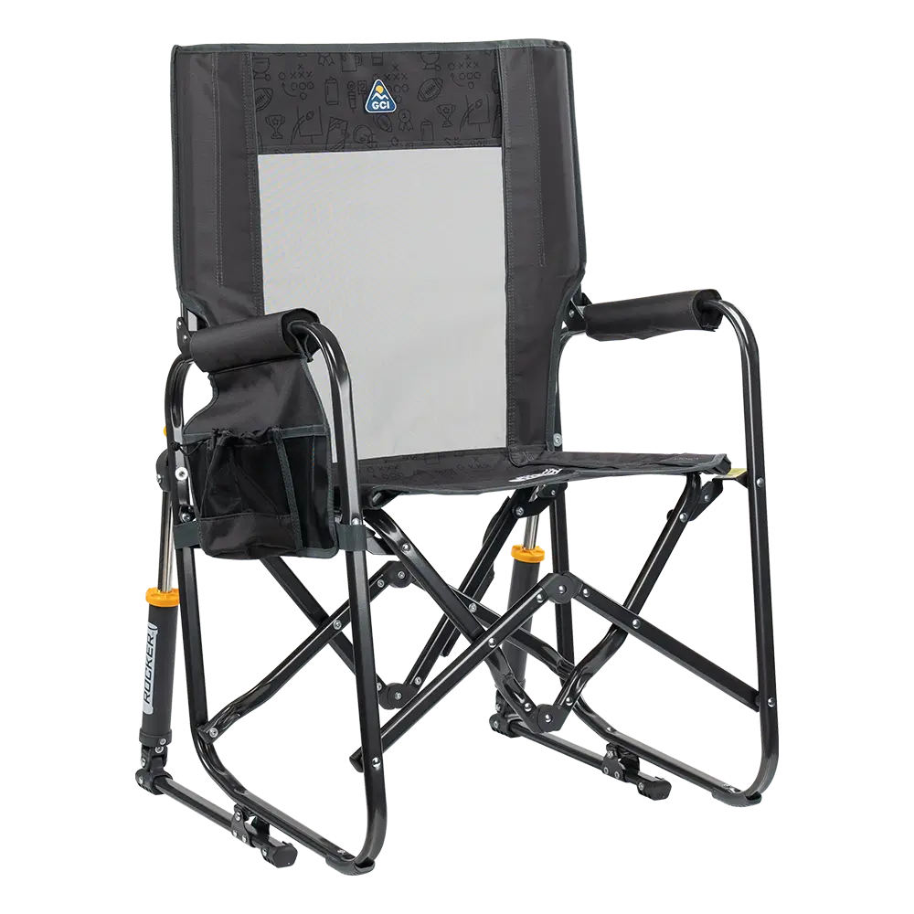 Premium All-Weather Stowaway Rocker - Choice 794 - Patented Spring-Action Rocking Chair for Camping - Tailgater Dark Charcoal