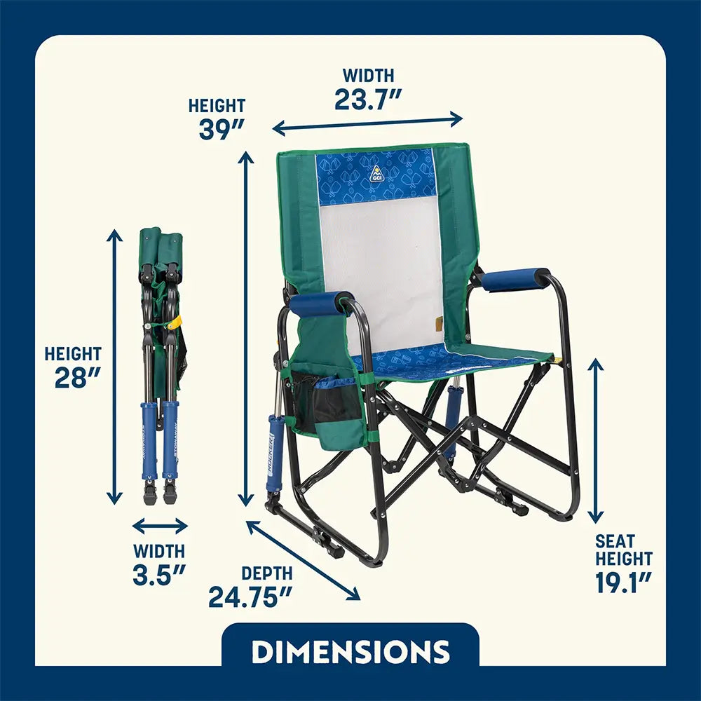 Premium All-Weather Stowaway Rocker - Choice 794 - Patented Spring-Action Rocking Chair for Camping Detail