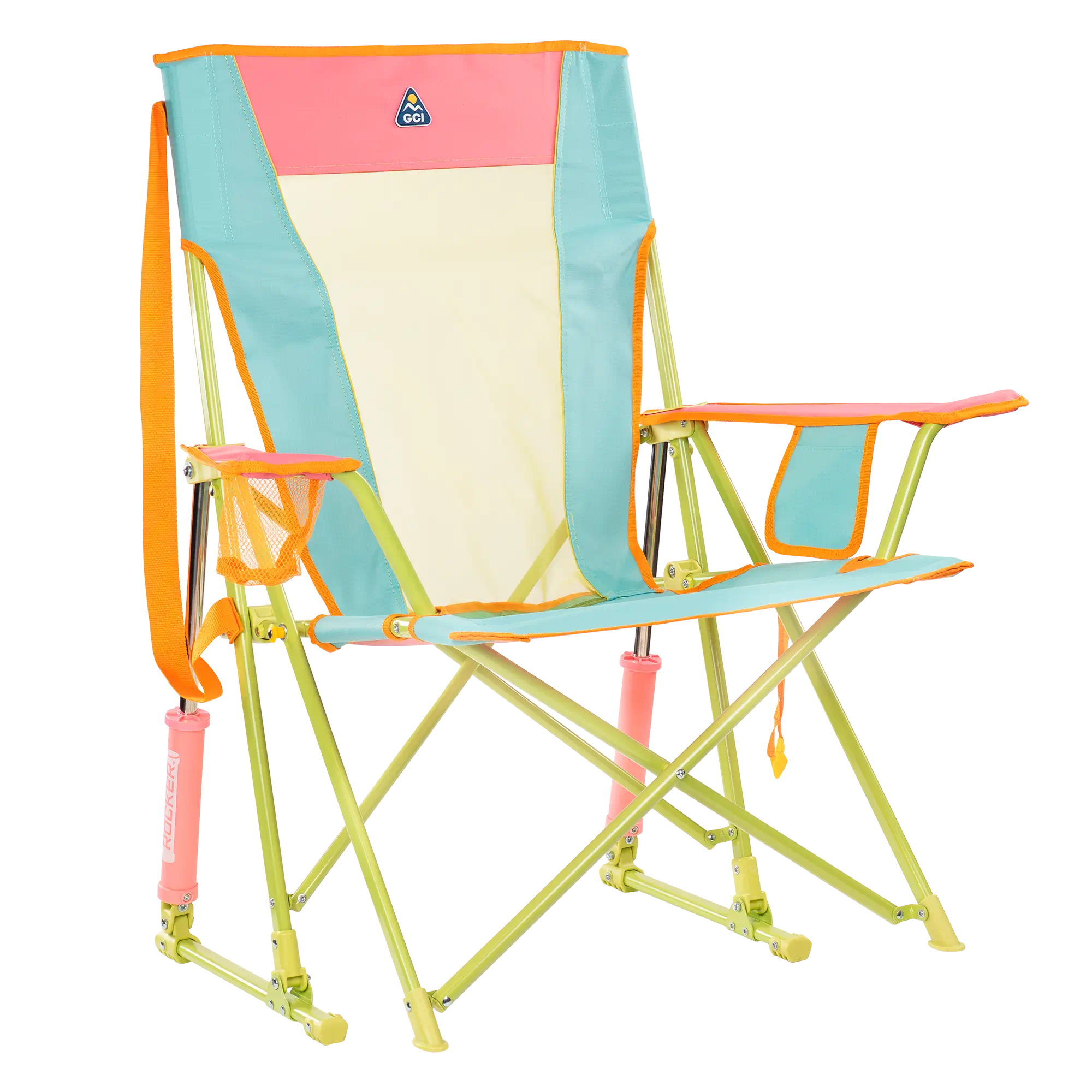 Luxury Camp Comfort Pro Rocker - Choice 375 - Freestyle Rocker Portable Outdoor Folding Chair - Sweet Tea