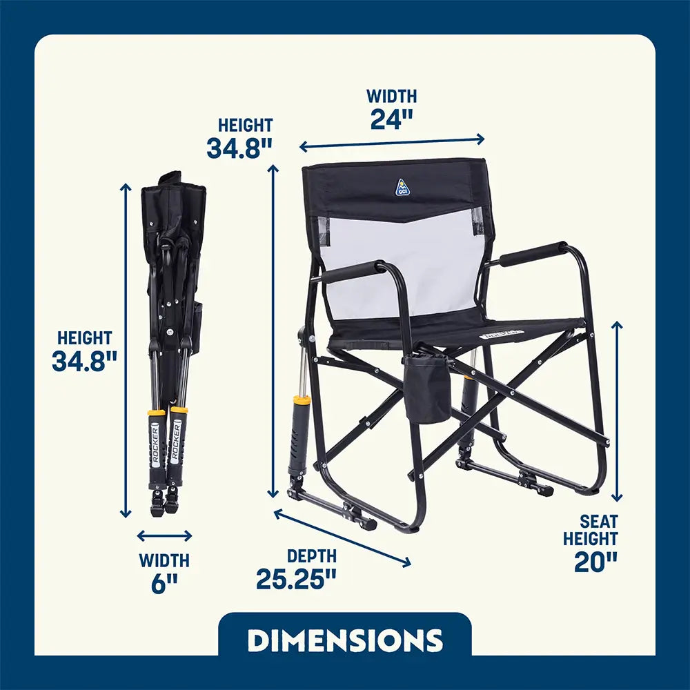 Patented Spring-Action Freestyle Rocker Elite - Choice 460 - Freestyle Rocker Portable Outdoor Folding Chair Detail