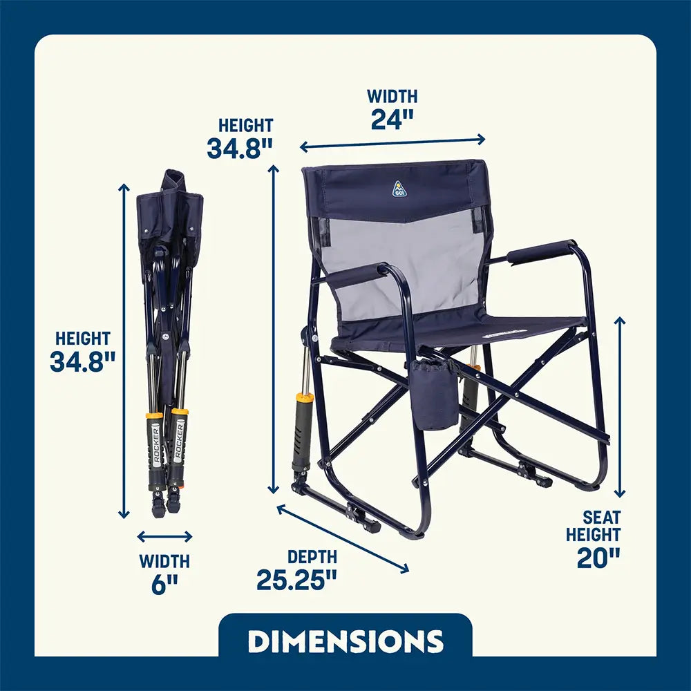 Patented Spring-Action Freestyle Rocker Elite - Choice 460 - Freestyle Rocker Portable Outdoor Folding Chair Detail