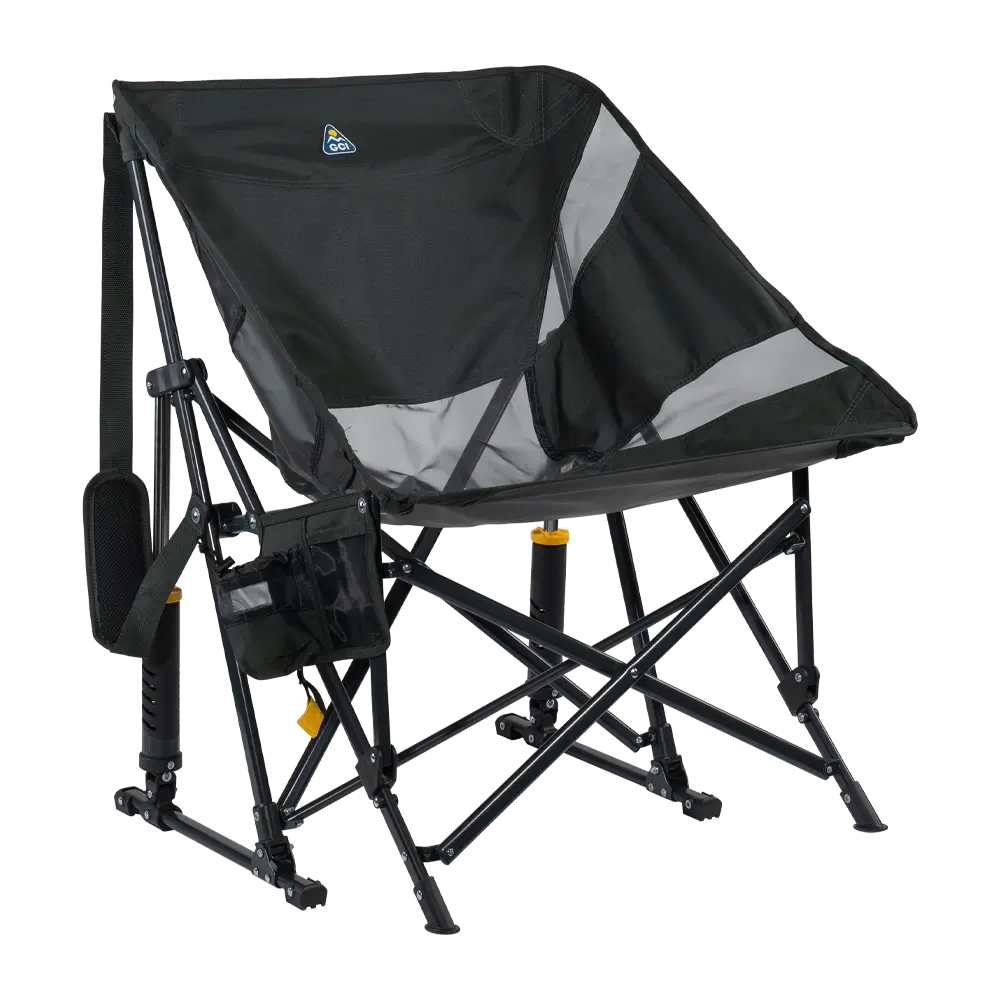 Patented Spring-Action Pod Rocker Elite - Choice 832 - RoadTrip Rocker Smooth Motion Camp Chair - Dark Charcoal