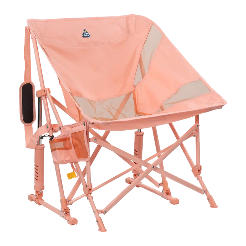 Patented Spring-Action Pod Rocker Elite - Choice 832 - RoadTrip Rocker Smooth Motion Camp Chair - Soft Pink