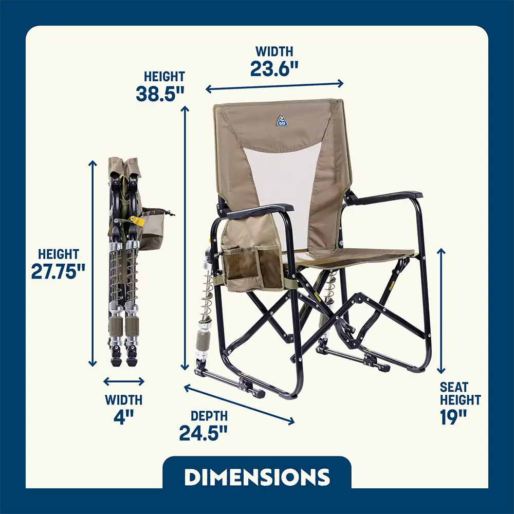 Smooth Motion Adjustable Rocker - Choice 573 - Freestyle Rocker Portable Outdoor Folding Chair Detail