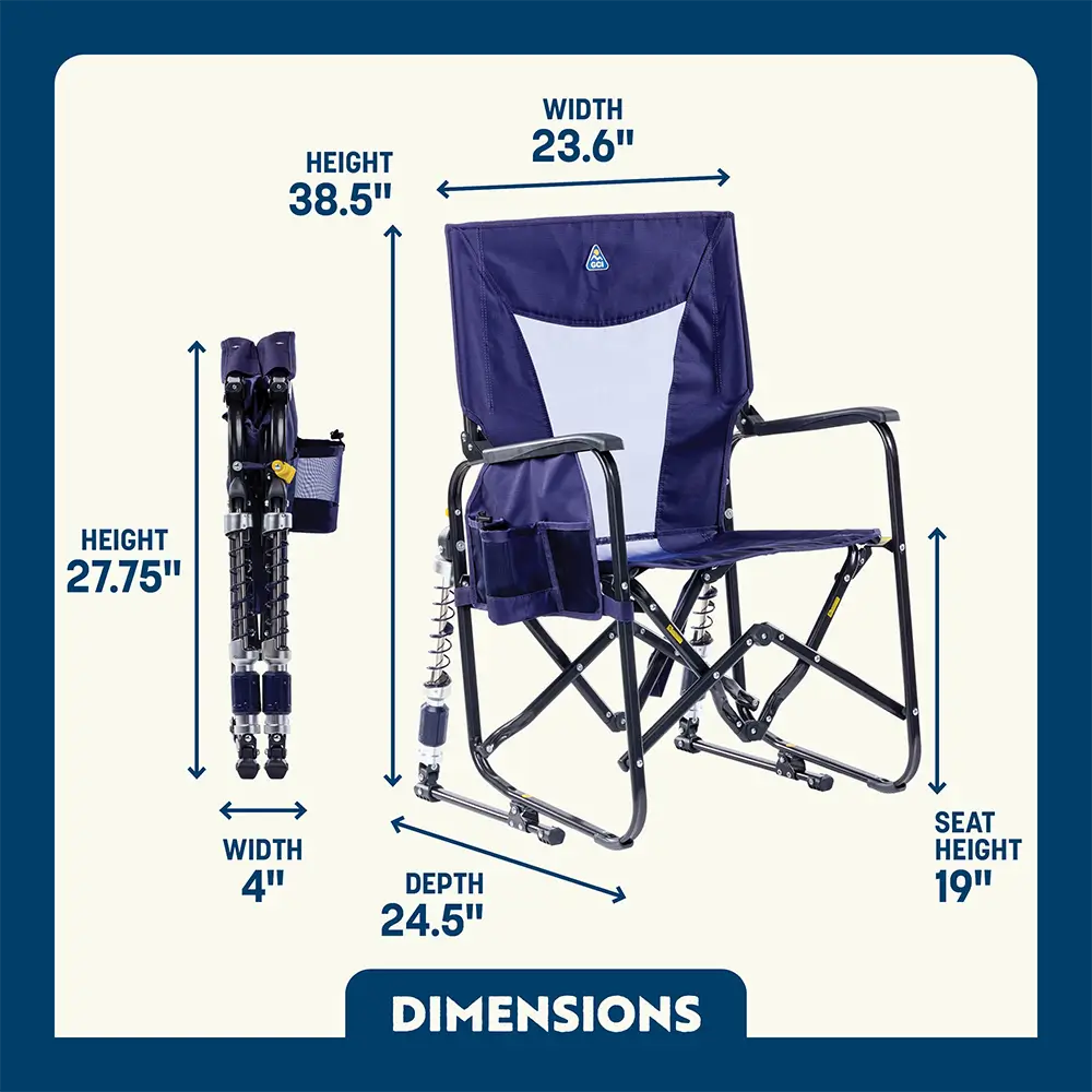 Smooth Motion Adjustable Rocker - Choice 573 - Freestyle Rocker Portable Outdoor Folding Chair Detail