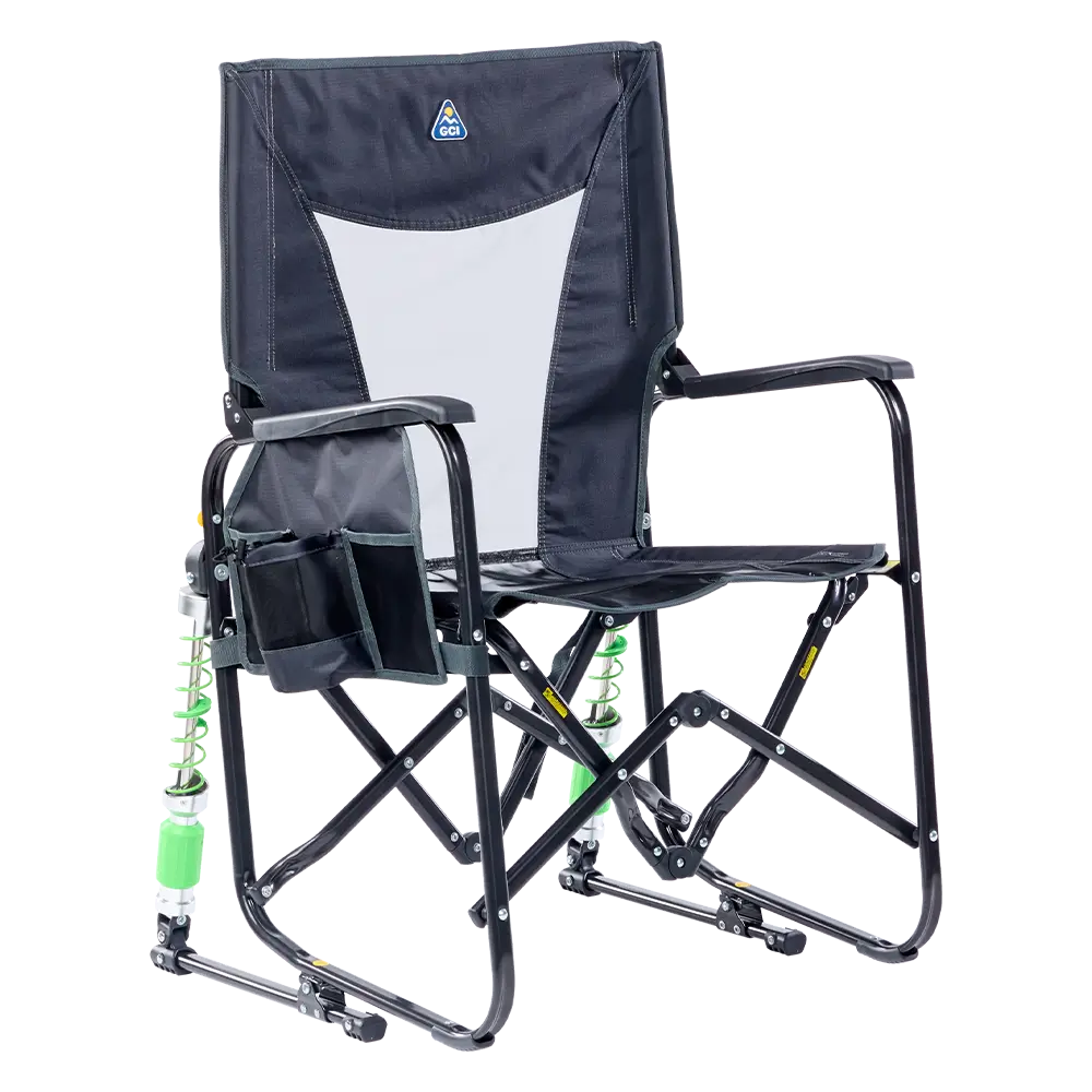 Smooth Motion Adjustable Rocker - Choice 573 - Freestyle Rocker Portable Outdoor Folding Chair - Dark Charcoal