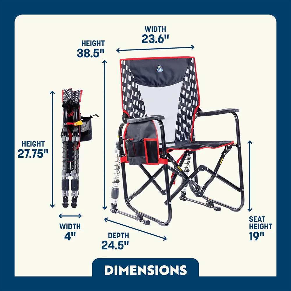 Smooth Motion Adjustable Rocker - Choice 573 - Freestyle Rocker Portable Outdoor Folding Chair Detail