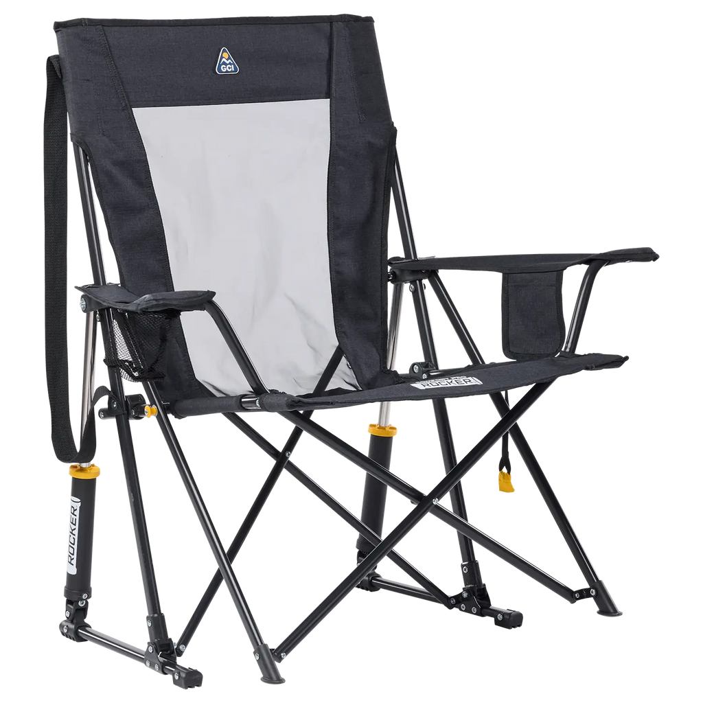 Heavy-Duty Freestyle Comfort Pro Rocker XL - Choice 107 - Heavy-Duty Kickback Rocker with Beverage Holder - Heathered Charcoal