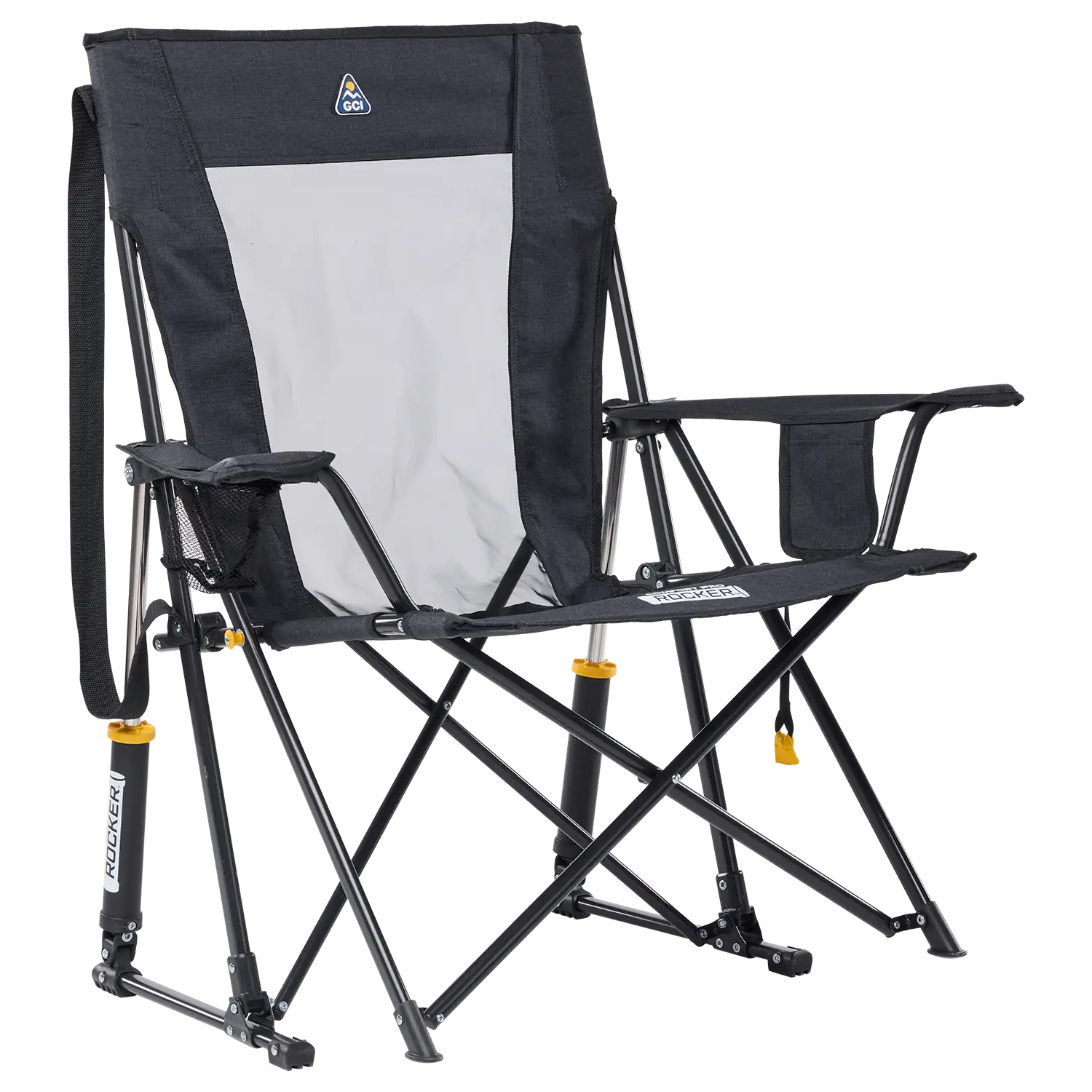 Heavy-Duty Freestyle Comfort Pro Rocker XL - Choice 107 - Heavy-Duty Kickback Rocker with Beverage Holder - Heathered Charcoal