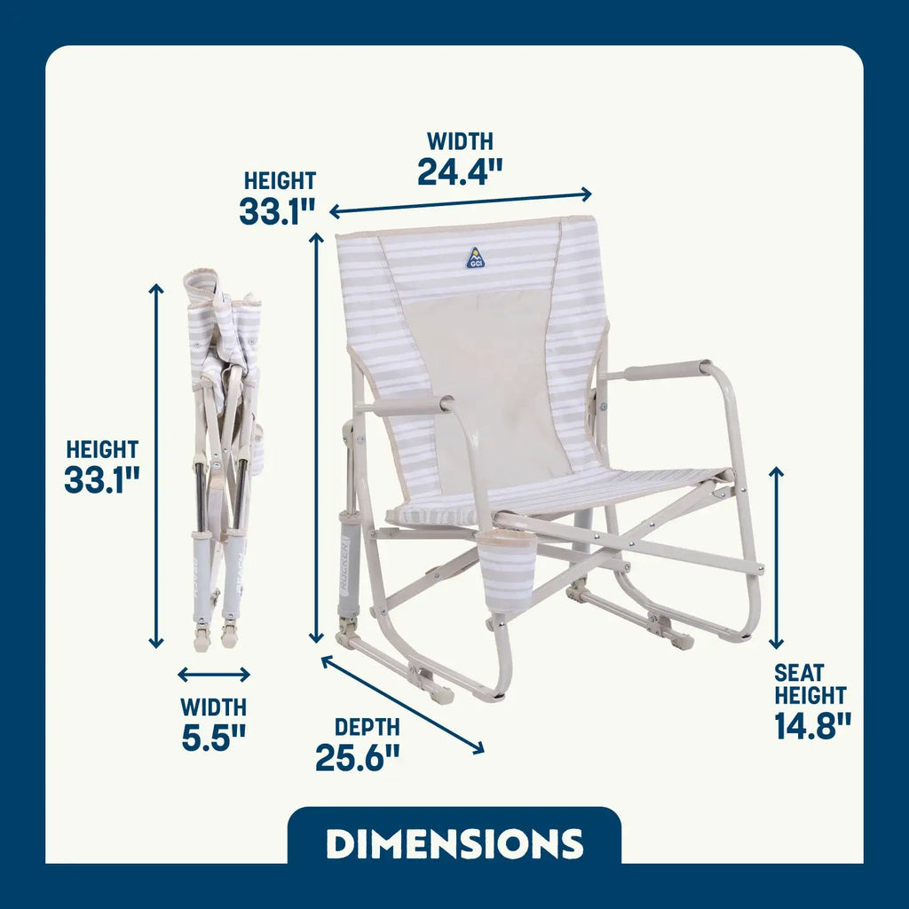 Luxury Camp Beach Rocker - Choice 712 - Freestyle Rocker Portable Outdoor Folding Chair Detail