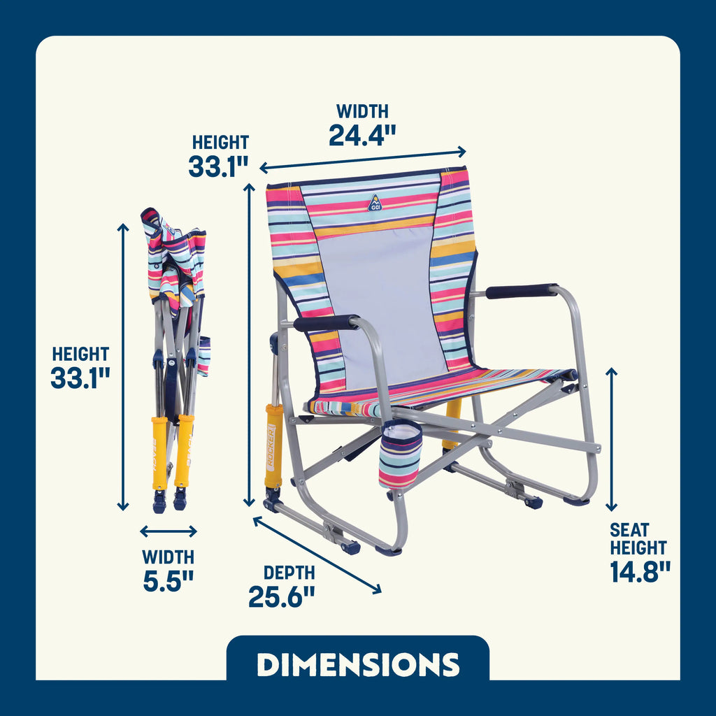 Luxury Camp Beach Rocker - Choice 712 - Freestyle Rocker Portable Outdoor Folding Chair Detail
