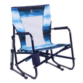 Luxury Camp Beach Rocker - Choice 712 - Freestyle Rocker Portable Outdoor Folding Chair - Blue Beach Wave