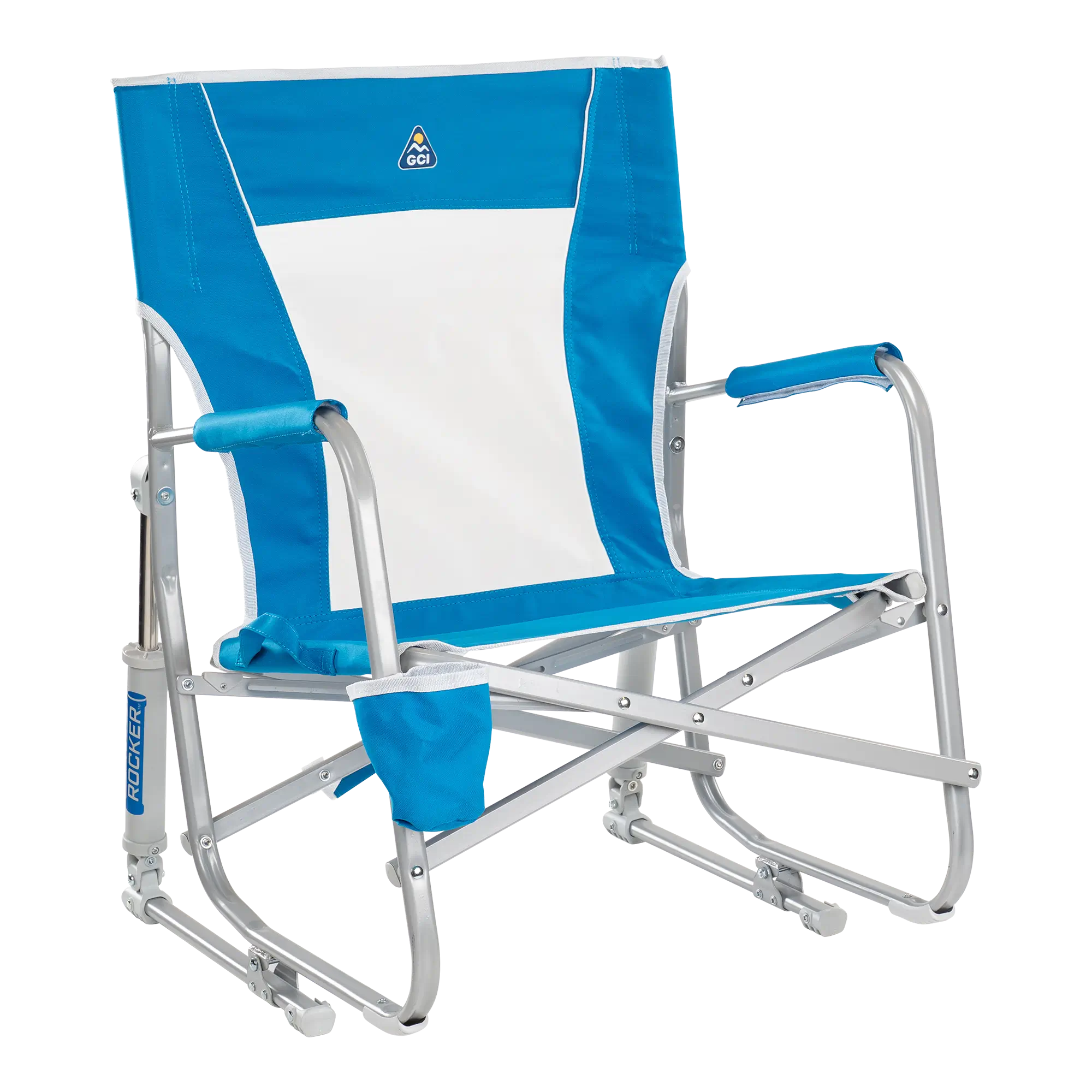 Luxury Camp Beach Rocker - Choice 712 - Freestyle Rocker Portable Outdoor Folding Chair - Saybrook Blue