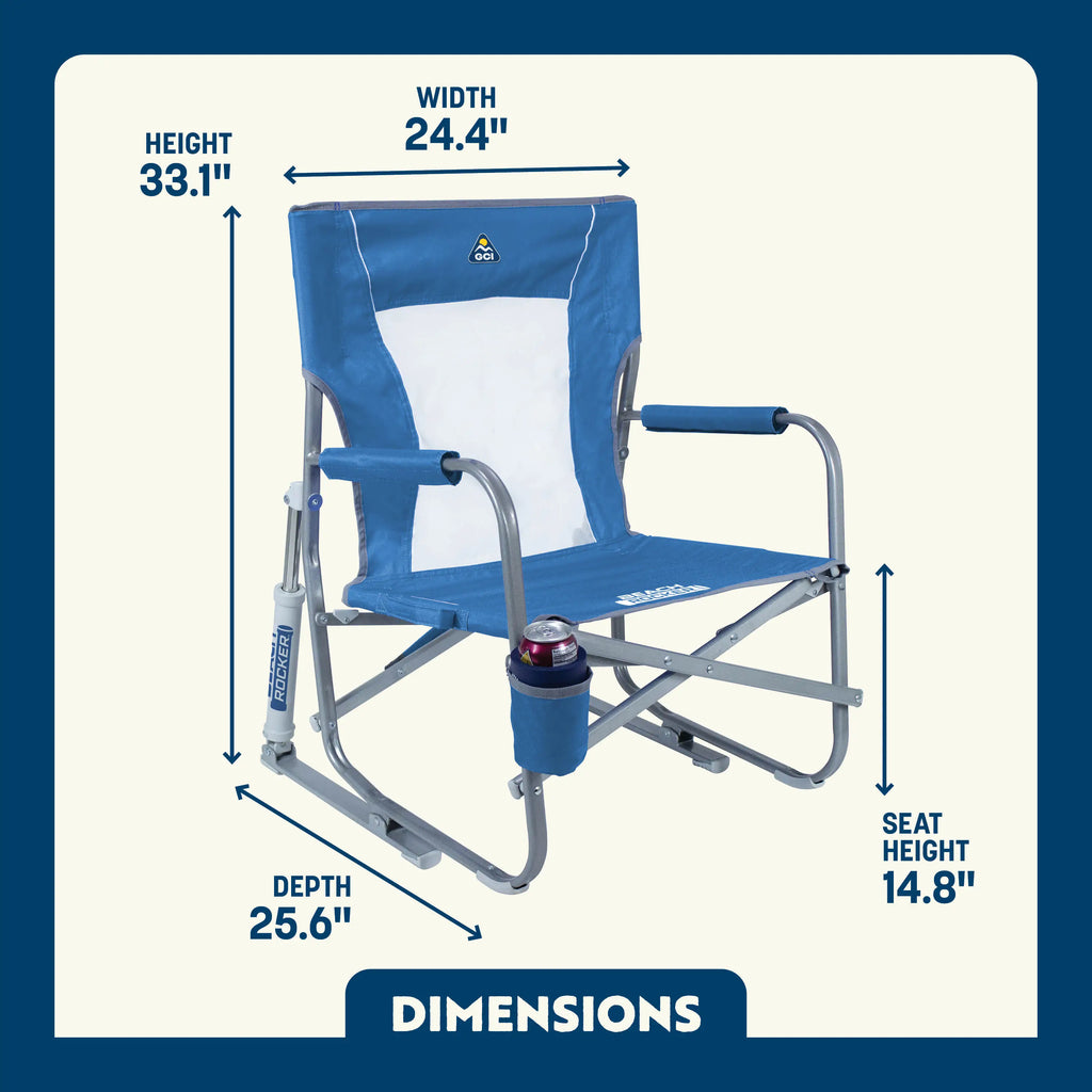 Luxury Camp Beach Rocker - Choice 712 - Freestyle Rocker Portable Outdoor Folding Chair Detail