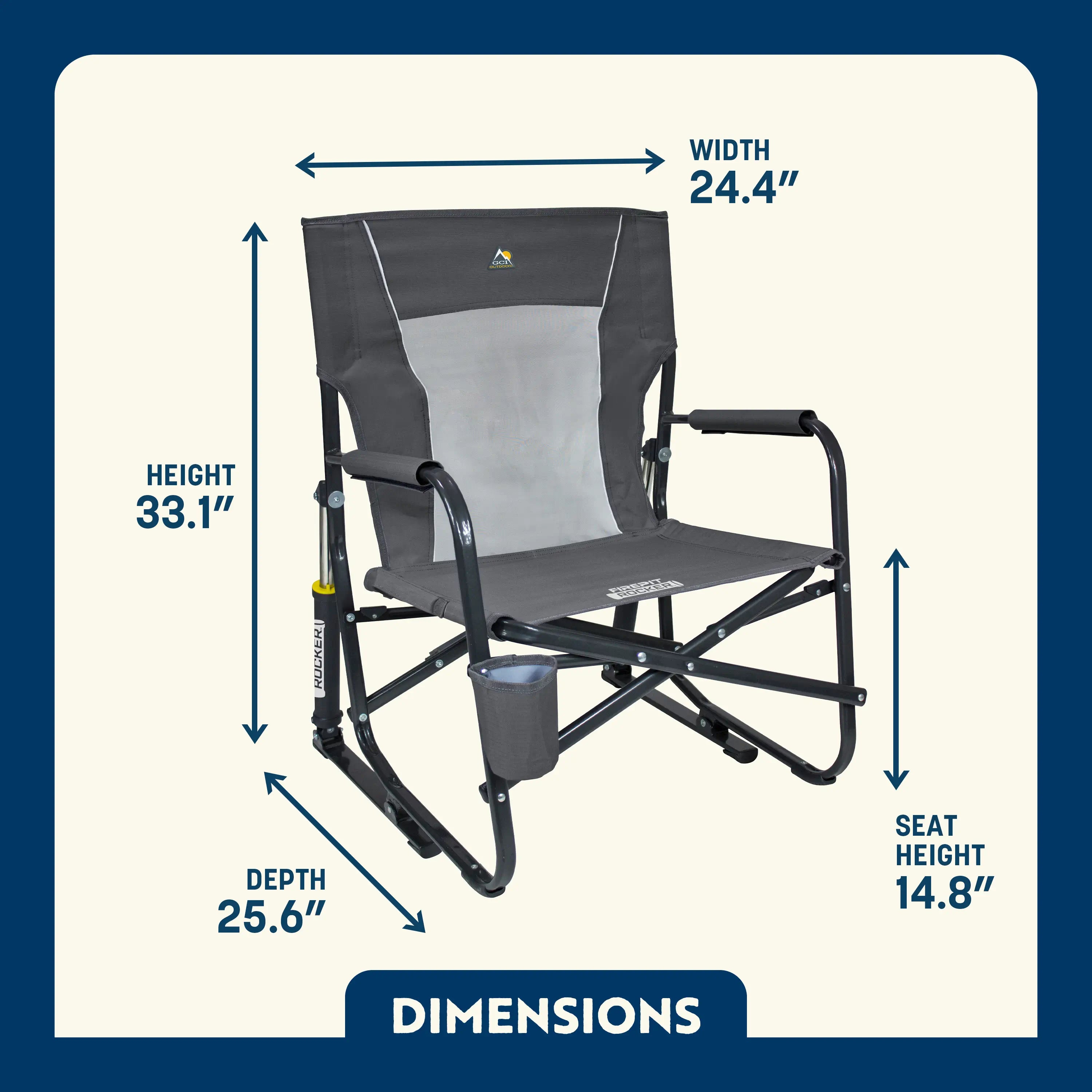Heavy-Duty Freestyle FirePit Rocker - Choice 737 - RoadTrip Rocker Smooth Motion Camp Chair Detail