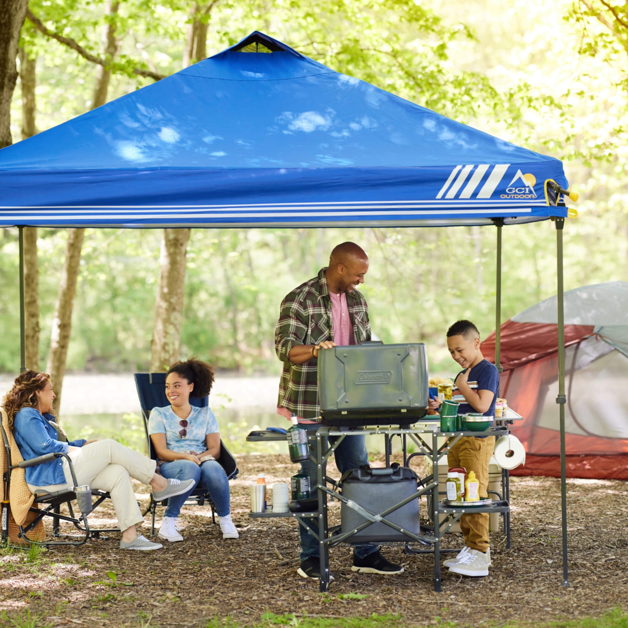 Stainless Steel BBQ Slim-Fold Cook Station - Choice 575 - Heat-Resistant Over-Fire Grill Rack for Camping Detail
