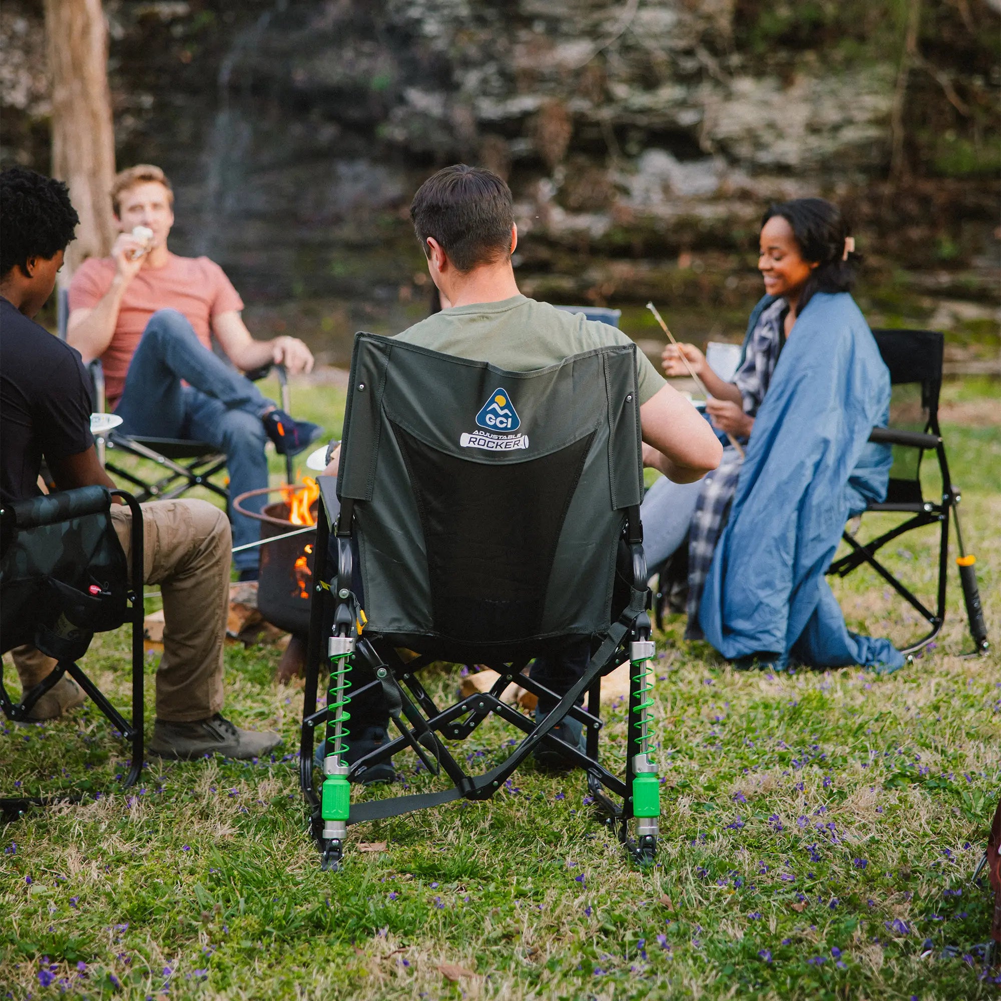 Smooth Motion Adjustable Rocker - Choice 573 - Freestyle Rocker Portable Outdoor Folding Chair Detail