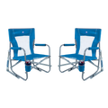 Patented Spring-Action Beach Rocker Bundle - Choice 773 - RoadTrip Rocker Smooth Motion Camp Chair - Saybrook Blue