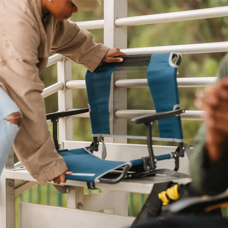 Bleacher-Friendly Big Comfort Stadium Chair with Armrests - Choice 465 - Bleacher-Friendly Stadium Chair with Back Support Detail
