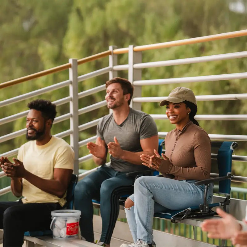 Bleacher-Friendly Big Comfort Stadium Chair with Armrests - Choice 465 - Bleacher-Friendly Stadium Chair with Back Support Detail